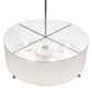 Meyda Lighting Cilindro 48" 8-Light Nickel Structure Pendant Light With White Laura Textrene & Statuario Idalight Shade