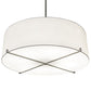 Meyda Lighting Cilindro 48" 8-Light Nickel Structure Pendant Light With White Laura Textrene & Statuario Idalight Shade