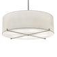 Meyda Lighting Cilindro 48" 8-Light Nickel Structure Pendant Light With White Laura Textrene & Statuario Idalight Shade