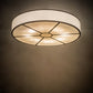 Meyda Lighting Cilindro 48" 8-Light Oil Rubbed Bronze Flush Mount Light With White Fabric & Whitestone Idalight Shade
