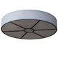 Meyda Lighting Cilindro 48" 8-Light Oil Rubbed Bronze Flush Mount Light With White Fabric & Whitestone Idalight Shade