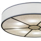 Meyda Lighting Cilindro 48" 8-Light Oil Rubbed Bronze Flush Mount Light With White Fabric & Whitestone Idalight Shade