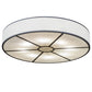 Meyda Lighting Cilindro 48" 8-Light Oil Rubbed Bronze Flush Mount Light With White Fabric & Whitestone Idalight Shade