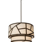 Meyda Lighting Cilindro 48" 8-Light Rustic Iron Rich Pendant Light With White Natural Textrene Shade