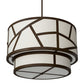 Meyda Lighting Cilindro 48" 8-Light Rustic Iron Rich Pendant Light With White Natural Textrene Shade
