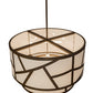 Meyda Lighting Cilindro 48" 8-Light Rustic Iron Rich Pendant Light With White Natural Textrene Shade
