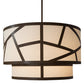 Meyda Lighting Cilindro 48" 8-Light Rustic Iron Rich Pendant Light With White Natural Textrene Shade