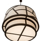 Meyda Lighting Cilindro 48" 8-Light Rustic Iron Rich Pendant Light With White Natural Textrene Shade