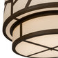 Meyda Lighting Cilindro 48" 8-Light Rustic Iron Rich Pendant Light With White Natural Textrene Shade