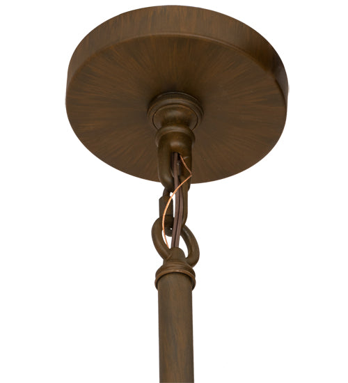Meyda Lighting Cilindro 48" 8-Light Rustic Iron Rich Pendant Light With White Natural Textrene Shade