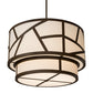 Meyda Lighting Cilindro 48" 8-Light Rustic Iron Rich Pendant Light With White Natural Textrene Shade