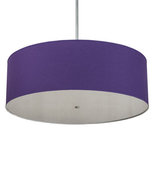 Meyda Lighting Cilindro 48" 8-Light Sparkle Silver Pendant Light With Purple Textrene & Statuario Idalight Shade
