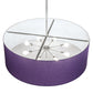 Meyda Lighting Cilindro 48" 8-Light Sparkle Silver Pendant Light With Purple Textrene & Statuario Idalight Shade