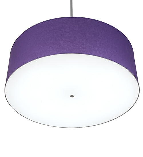 Meyda Lighting Cilindro 48" 8-Light Sparkle Silver Pendant Light With Purple Textrene & Statuario Idalight Shade