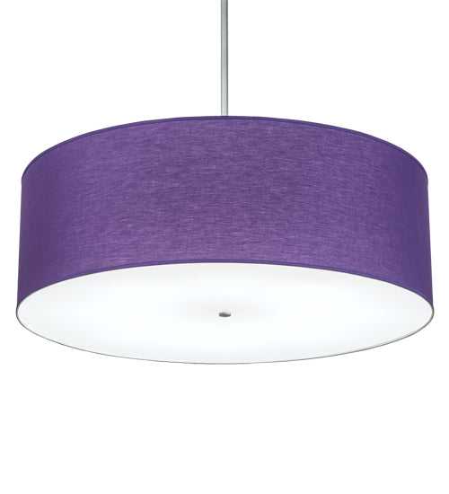 Meyda Lighting Cilindro 48" 8-Light Sparkle Silver Pendant Light With Purple Textrene & Statuario Idalight Shade