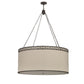 Meyda Lighting Cilindro 48" 8-Light Timeless Bronze Circle X Pendant Light With Natural Textrene Shade