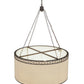 Meyda Lighting Cilindro 48" 8-Light Timeless Bronze Circle X Pendant Light With Natural Textrene Shade