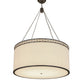 Meyda Lighting Cilindro 48" 8-Light Timeless Bronze Circle X Pendant Light With Natural Textrene Shade