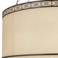 Meyda Lighting Cilindro 48" 8-Light Timeless Bronze Circle X Pendant Light With Natural Textrene Shade