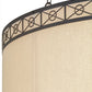 Meyda Lighting Cilindro 48" 8-Light Timeless Bronze Circle X Pendant Light With Natural Textrene Shade