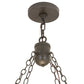 Meyda Lighting Cilindro 48" 8-Light Timeless Bronze Circle X Pendant Light With Natural Textrene Shade