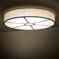 Meyda Lighting Cilindro 48" 8-Light Timeless Bronze Flush Mount Light With White Eggshell Textrene And Statuario Idalight Shade