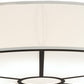 Meyda Lighting Cilindro 48" 8-Light Timeless Bronze Flush Mount Light With White Eggshell Textrene And Statuario Idalight Shade
