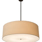 Meyda Lighting Cilindro 48" 8-Light Timeless Bronze Pendant Light With Beige Natural Textrene and White Statuario Idalight Shade Glass