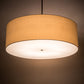 Meyda Lighting Cilindro 48" 8-Light Timeless Bronze Pendant Light With Beige Natural Textrene and White Statuario Idalight Shade Glass