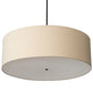 Meyda Lighting Cilindro 48" 8-Light Timeless Bronze Pendant Light With Beige Natural Textrene and White Statuario Idalight Shade Glass