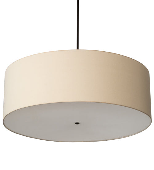 Meyda Lighting Cilindro 48" 8-Light Timeless Bronze Pendant Light With Beige Natural Textrene and White Statuario Idalight Shade Glass