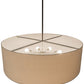 Meyda Lighting Cilindro 48" 8-Light Timeless Bronze Pendant Light With Beige Natural Textrene and White Statuario Idalight Shade Glass