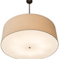 Meyda Lighting Cilindro 48" 8-Light Timeless Bronze Pendant Light With Beige Natural Textrene and White Statuario Idalight Shade Glass
