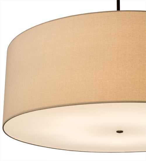 Meyda Lighting Cilindro 48" 8-Light Timeless Bronze Pendant Light With Beige Natural Textrene and White Statuario Idalight Shade Glass