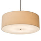 Meyda Lighting Cilindro 48" 8-Light Timeless Bronze Pendant Light With Beige Natural Textrene and White Statuario Idalight Shade Glass