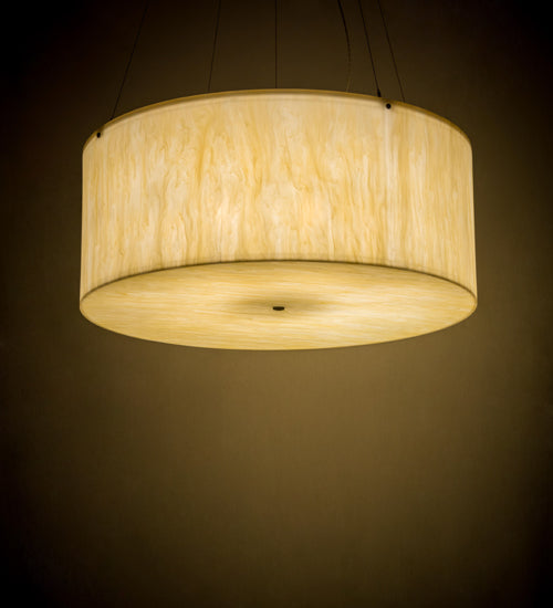 Meyda Lighting Cilindro 48" 8-Light Timeless Bronze Pendant Light With Beige Sahara Taupe Idalight Shade Glass