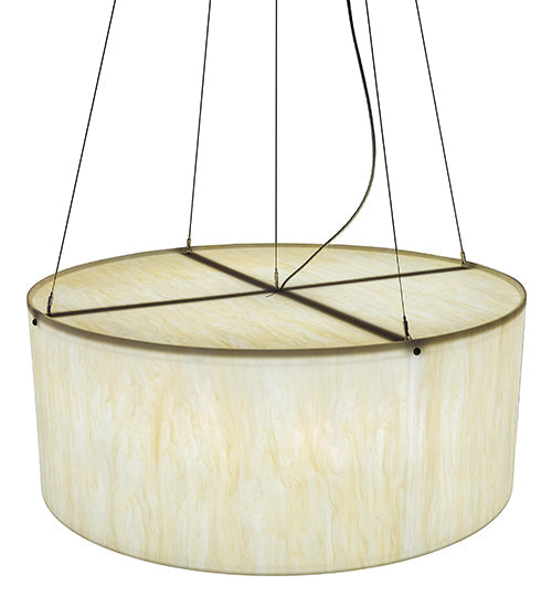 Meyda Lighting Cilindro 48" 8-Light Timeless Bronze Pendant Light With Beige Sahara Taupe Idalight Shade Glass