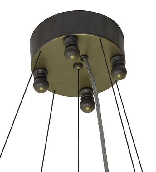 Meyda Lighting Cilindro 48" 8-Light Timeless Bronze Pendant Light With Beige Sahara Taupe Idalight Shade Glass