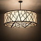 Meyda Lighting Cilindro 48" 8-Light Wrought Iron Rich Pendant Light With Ivory Provostone Idalight Shade Glass