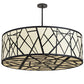 Meyda Lighting Cilindro 48" 8-Light Wrought Iron Rich Pendant Light With Ivory Provostone Idalight Shade Glass