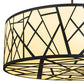 Meyda Lighting Cilindro 48" 8-Light Wrought Iron Rich Pendant Light With Ivory Provostone Idalight Shade Glass