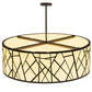 Meyda Lighting Cilindro 48" 8-Light Wrought Iron Rich Pendant Light With Ivory Provostone Idalight Shade Glass