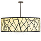 Meyda Lighting Cilindro 48" 8-Light Wrought Iron Rich Pendant Light With Ivory Provostone Idalight Shade Glass