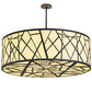 Meyda Lighting Cilindro 48" 8-Light Wrought Iron Rich Pendant Light With Ivory Provostone Idalight Shade Glass