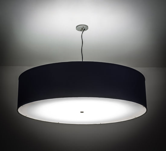 Meyda Lighting Cilindro 48" LED Brushed Nickel Pendant Light With Blue Textrene & Statuario Idalight Shade