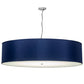 Meyda Lighting Cilindro 48" LED Brushed Nickel Pendant Light With Blue Textrene & Statuario Idalight Shade