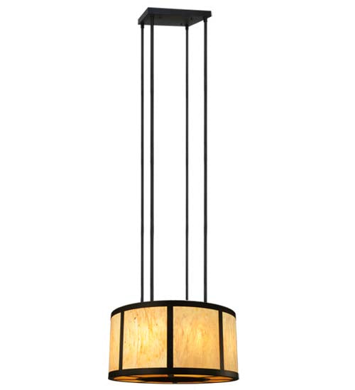 Meyda Lighting Cilindro 48"W x 148"H 8-Light Oil Rubbed Bronze Vicksburg Semi-flush Mount Ceiling Light With Randsburg Rock Idalight Shade
