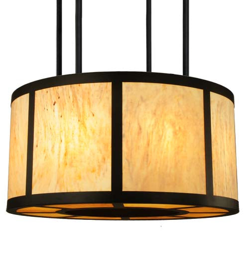 Meyda Lighting Cilindro 48"W x 148"H 8-Light Oil Rubbed Bronze Vicksburg Semi-flush Mount Ceiling Light With Randsburg Rock Idalight Shade