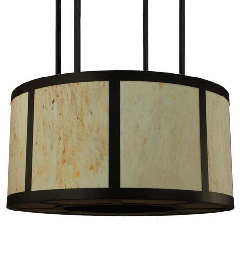 Meyda Lighting Cilindro 48"W x 148"H 8-Light Oil Rubbed Bronze Vicksburg Semi-flush Mount Ceiling Light With Randsburg Rock Idalight Shade