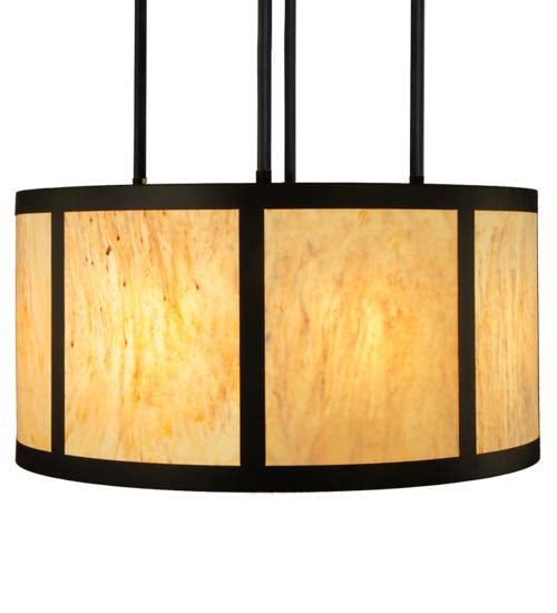 Meyda Lighting Cilindro 48"W x 148"H 8-Light Oil Rubbed Bronze Vicksburg Semi-flush Mount Ceiling Light With Randsburg Rock Idalight Shade